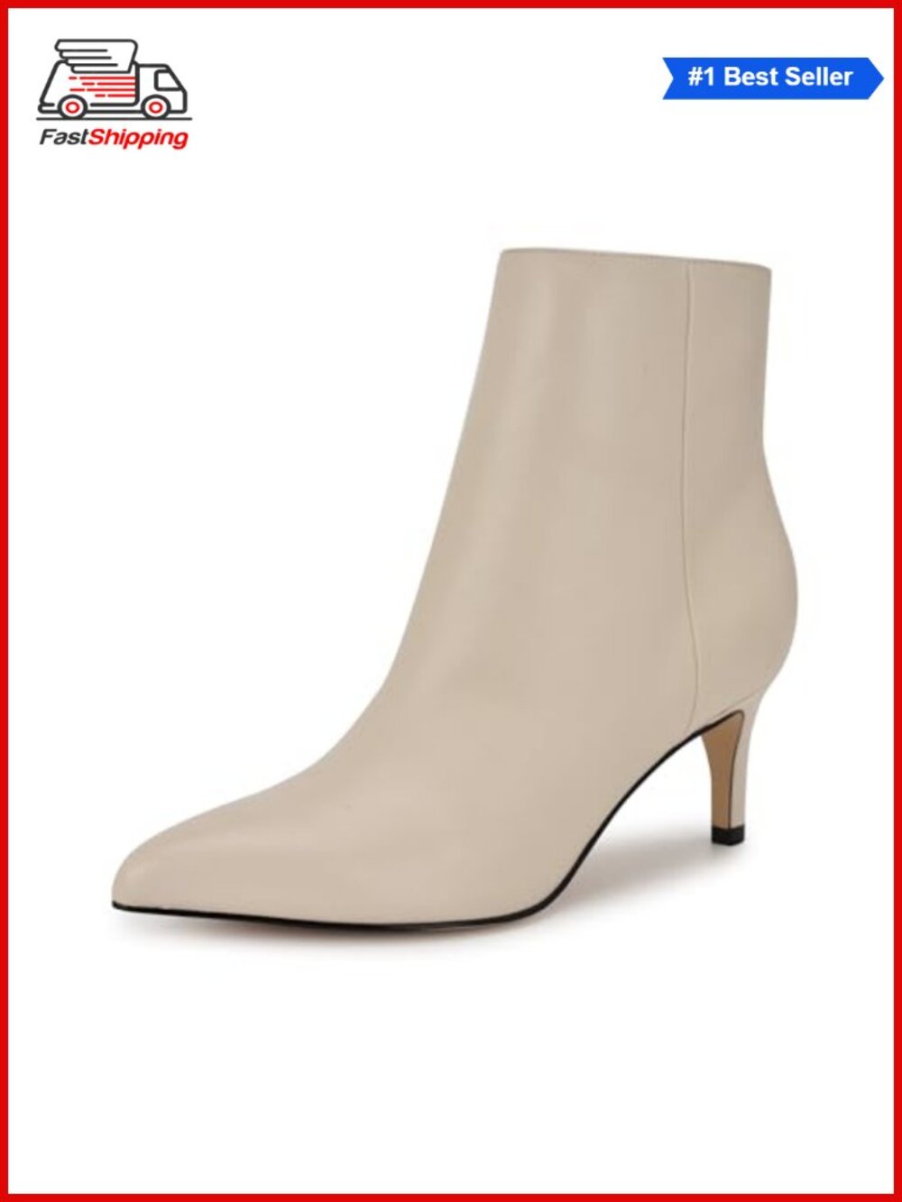 β¨ Nine West Pointed Toe Stiletto Heel Ankle Booties Leather Side Zip